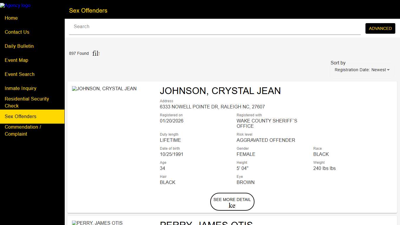 Wake County Sheriff's Office Police to Citizen - Sex Offenders